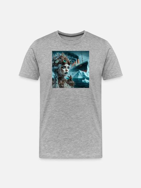Steampunk Mermaid Titanic - Men's Premium Organic T-Shirt - heather grey