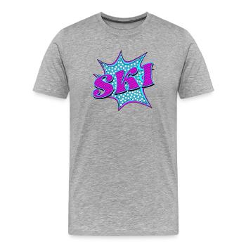 POPPART SKIING - SKIING SKIING - Men's Premium Organic T-Shirt - heather grey - Front - Damien (186cm)