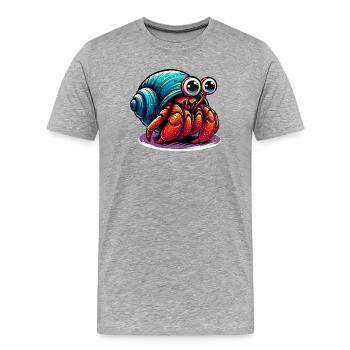Bernard-l'ermite - T-shirt bio Premium Homme - gris chiné - Devant - Damien (186cm)