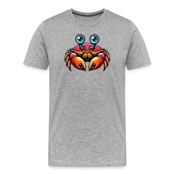 Krebs - Männer Premium Bio T-Shirt - Grau meliert - Vorne - Damien (186cm)