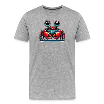 Krebs - Männer Premium Bio T-Shirt - Grau meliert - Vorne - Damien (186cm)