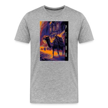 Petra in Jordanien - Männer Premium Bio T-Shirt - Grau meliert - Vorne - Damien (186cm)