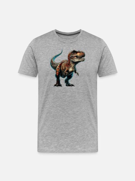 Dinosaur - Men's Premium Organic T-Shirt - heather grey