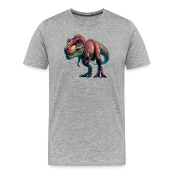 Dinosaure - T-shirt bio Premium Homme - gris chiné - Devant - Damien (186cm)