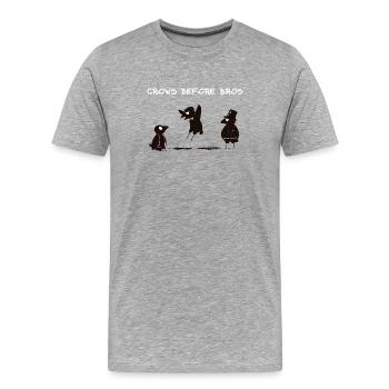 crows before bros - Men's Premium Organic T-Shirt - heather grey - Front - Damien (186cm)