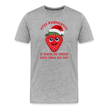 Sweet strawberry - Men's Premium Organic T-Shirt - heather grey - Front - Damien (186cm)