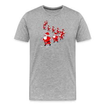 Défilé du Père Noël - T-shirt bio Premium Homme - gris chiné - Devant - Damien (186cm)