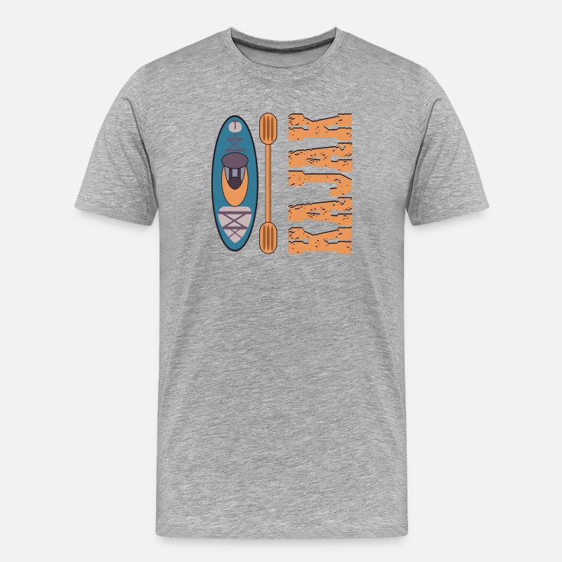 KAJAK PADDELBOOT - Männer Premium Bio T-Shirt - Grau meliert