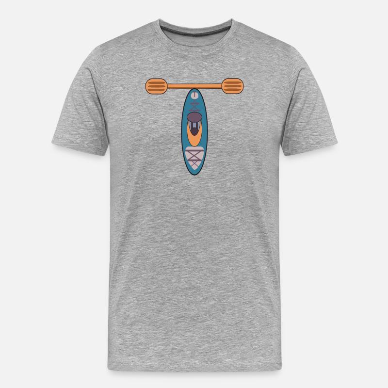 BUCHSTABE T - KAJAK - Männer Premium Bio T-Shirt - Grau meliert