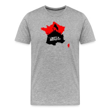 Freedom to protest - Men's Premium Organic T-Shirt - heather grey - Front - Damien (186cm)