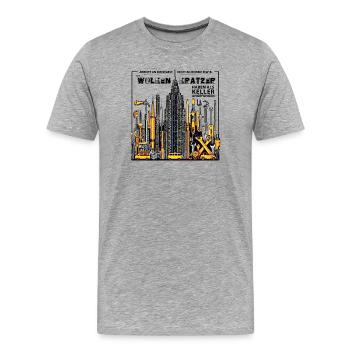 Auch Wolkenkratzer haben als Keller angefangen - Männer Premium Bio T-Shirt - Grau meliert - Vorne - Damien (186cm)