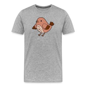Oiseau - T-shirt bio Premium Homme - gris chiné - Devant - Damien (186cm)