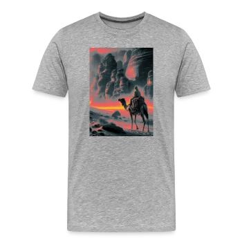 Wadi Rum Wüste - Männer Premium Bio T-Shirt - Grau meliert - Vorne - Damien (186cm)