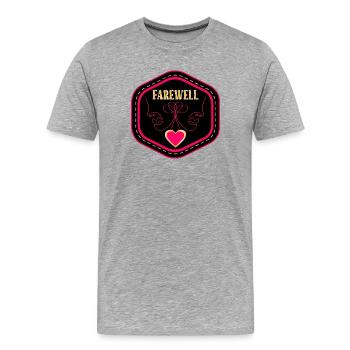DESSIN AU TRAIT - ADIEU - T-shirt bio Premium Homme - gris chiné - Devant - Damien (186cm)