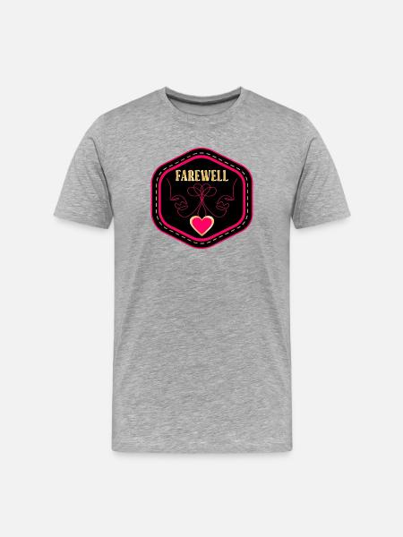 LINE ART DRAWING - FAREWELL - Men's Premium Organic T-Shirt - heather grey