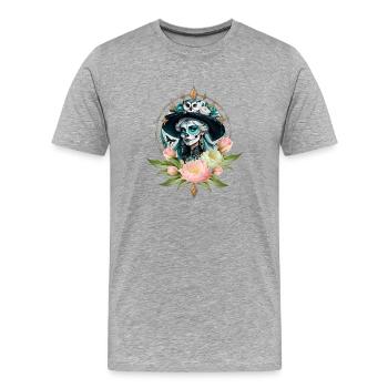 Atemberaubende Frau - Männer Premium Bio T-Shirt - Grau meliert - Vorne - Damien (186cm)