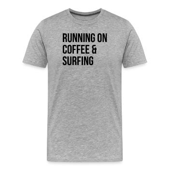 Surfing - Men's Premium Organic T-Shirt - heather grey - Front - Damien (186cm)