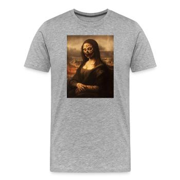 Zombie Lisa - T-shirt bio Premium Homme - gris chiné - Devant - Damien (186cm)