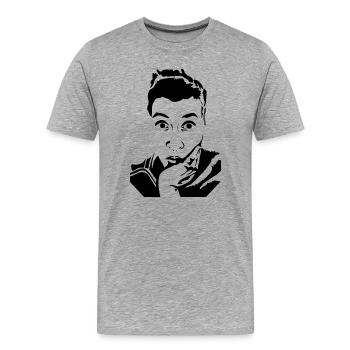 Glamour Rebel Vol.3 - Men's Premium Organic T-Shirt - heather grey - Front - Damien (186cm)