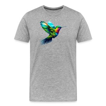 Kolibri - Männer Premium Bio T-Shirt - Grau meliert - Vorne - Damien (186cm)