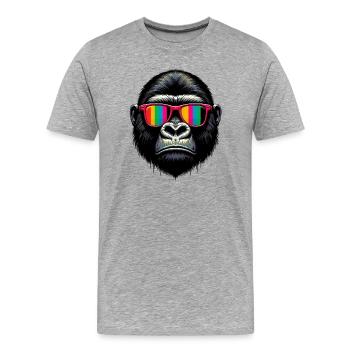 Gorilla - Men's Premium Organic T-Shirt - heather grey - Front - Damien (186cm)