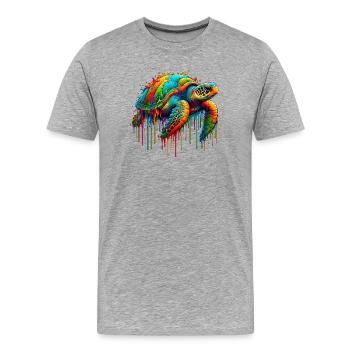 Schildkröte - Männer Premium Bio T-Shirt - Grau meliert - Vorne - Damien (186cm)