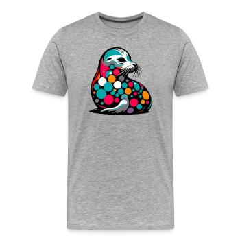 Phoque - T-shirt bio Premium Homme - gris chiné - Devant - Damien (186cm)