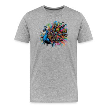Paon - T-shirt bio Premium Homme - gris chiné - Devant - Damien (186cm)
