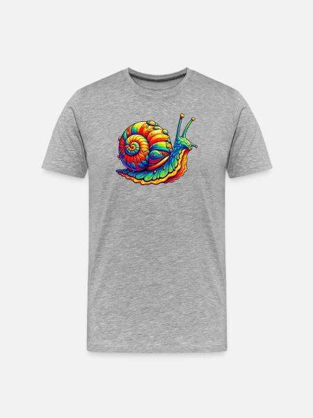 Snail - Men's Premium Organic T-Shirt - heather grey