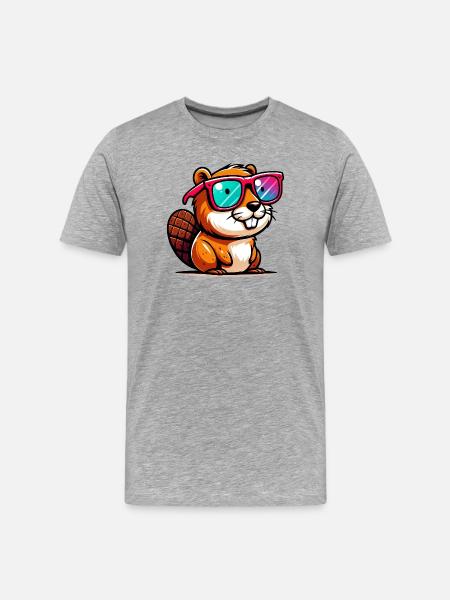 Bieber - Männer Premium Bio T-Shirt - Grau meliert