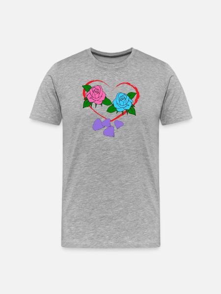 Saint-valentin - T-shirt bio Premium Homme - gris chiné