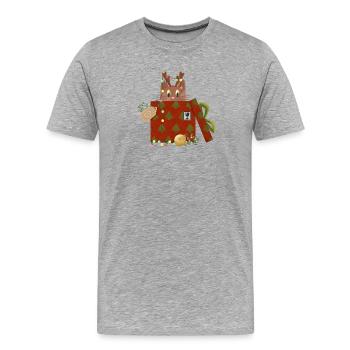 Cat in Christmas Gift - Men's Premium Organic T-Shirt - heather grey - Front - Damien (186cm)