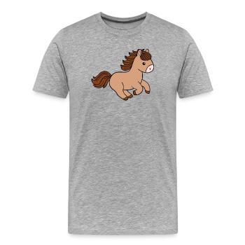 Cheval - T-shirt bio Premium Homme - gris chiné - Devant - Damien (186cm)