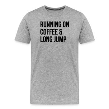 Weitsprung - Männer Premium Bio T-Shirt - Grau meliert - Vorne - Damien (186cm)
