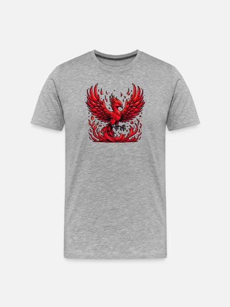 Red Phoenix - Men's Premium Organic T-Shirt - heather grey