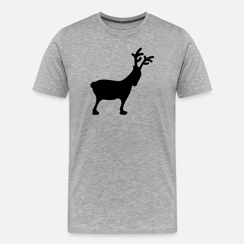 Rentier Xmas5 - Männer Premium Bio T-Shirt - Grau meliert