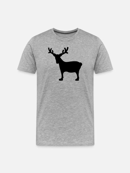 Renne Noël3 - T-shirt bio Premium Homme - gris chiné