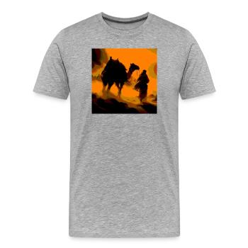 Wilde Wüste - Männer Premium Bio T-Shirt - Grau meliert - Vorne - Damien (186cm)