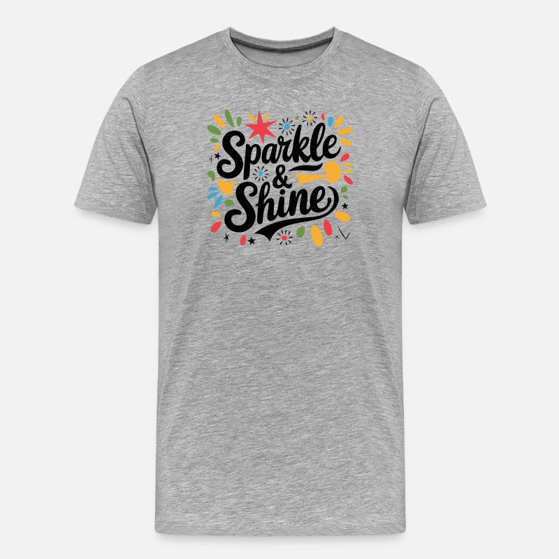 Funkeln & Glänzen - Männer Premium Bio T-Shirt - Grau meliert
