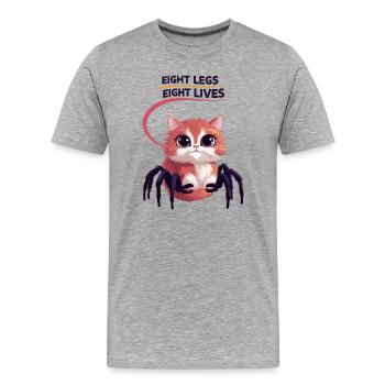 Cute Spiders Cat - Men's Premium Organic T-Shirt - heather grey - Front - Damien (186cm)