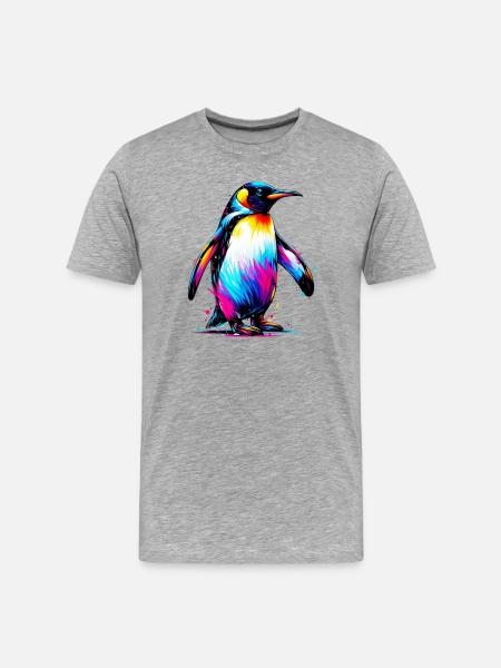 Penguin - Men's Premium Organic T-Shirt - heather grey