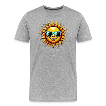 Soleil - T-shirt bio Premium Homme - gris chiné - Devant - Damien (186cm)