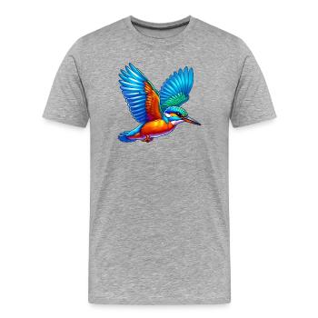 Martin-pêcheur - T-shirt bio Premium Homme - gris chiné - Devant - Damien (186cm)