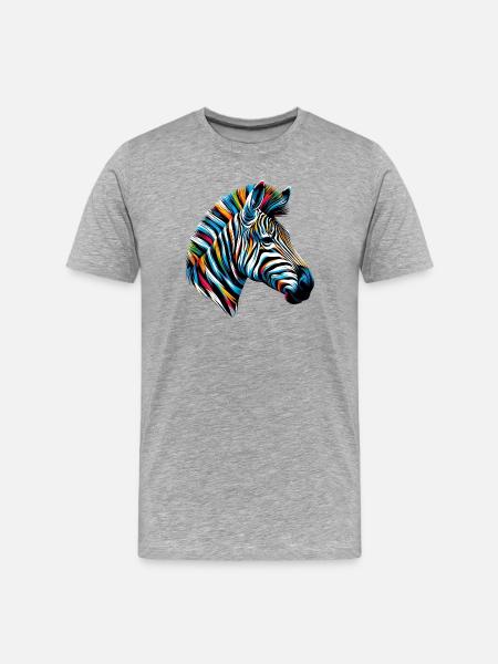 Zebra - Men's Premium Organic T-Shirt - heather grey