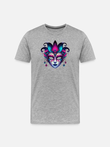 Venice Carnival Mask - Men's Premium Organic T-Shirt - heather grey