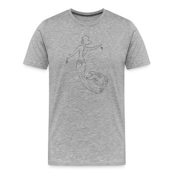Meerjungfrau Mermaid - Männer Premium Bio T-Shirt - Grau meliert - Vorne - Damien (186cm)