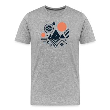 Mountains - Men's Premium Organic T-Shirt - heather grey - Front - Damien (186cm)