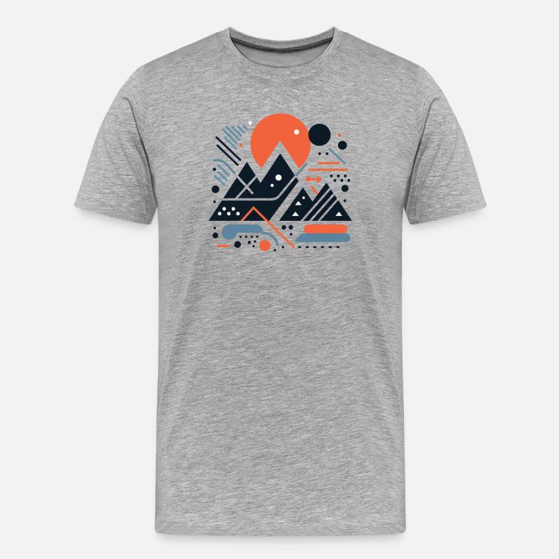 Gebirge - Männer Premium Bio T-Shirt - Grau meliert