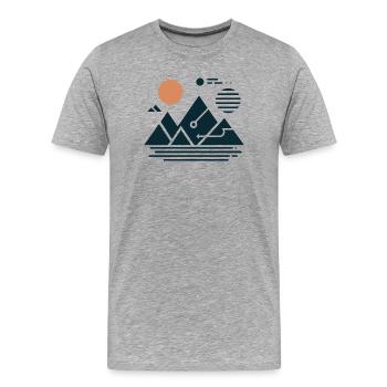 Gebirge - Männer Premium Bio T-Shirt - Grau meliert - Vorne - Damien (186cm)