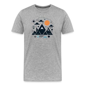 Gebirge - Männer Premium Bio T-Shirt - Grau meliert - Vorne - Damien (186cm)